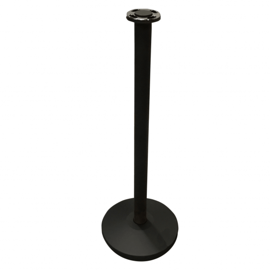Black Rope Barrier Pole and Base