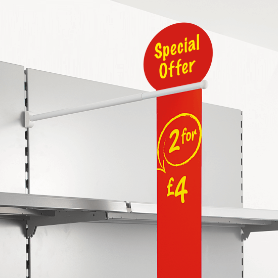 Aisle Fin Holder with Double Slot to suit a variety of aisle violator signs