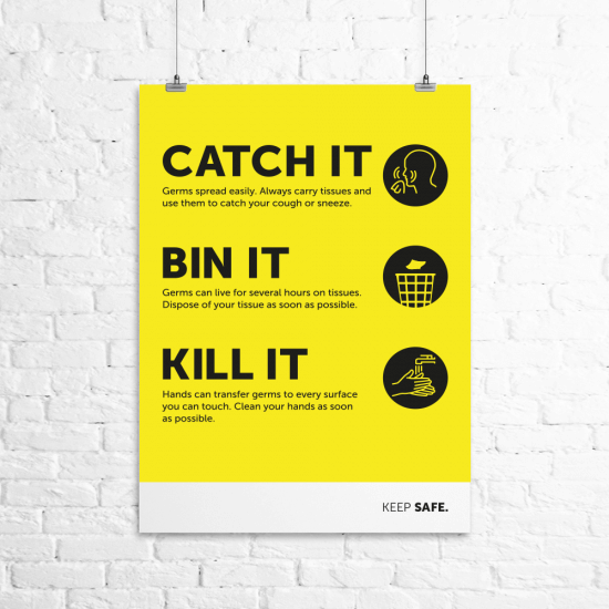 ‘Catch it, bin it, kill it’ hygiene posters