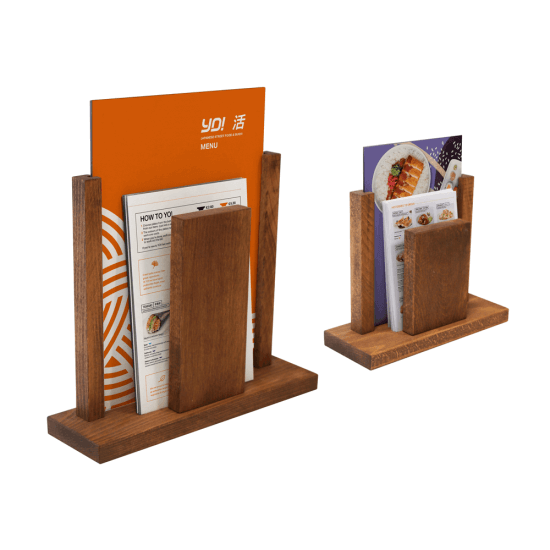 Duo Wooden Table Menu Holder in A4 or A5 sizes