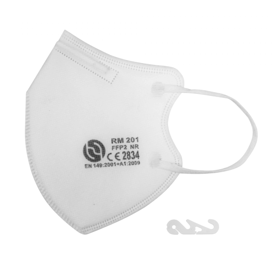 FFP2 Face Mask in packs of 5 or 50 with an ear saver clip