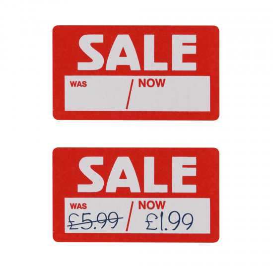 Sale stickers with sale prices