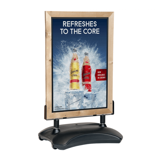 Water Base Forecourt Sign with Wooden Poster Holder and Chalkboard
