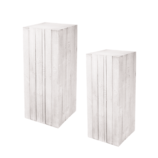 White Wooden Display Pedestal Stand