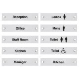 Clear acrylic door signs including office sign and toilet door sign