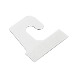 Adhesive hang tabs for use with single prong merchandising hooks