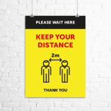 A4 "Please Wait Here" poster