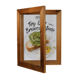 Hinged Wood Poster Case with Chalkboard
