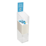 Acrylic magazine rack with an A4 poster holder