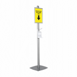 Pump-Action Freestanding Hand Sanitiser Dispenser with A4 poster