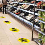 One way floor signs make ideal social distancing floor signs