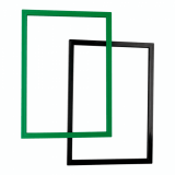 Showcard frame for poster display in black and green