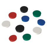 Multi-coloured whiteboard magnets in packs of 10