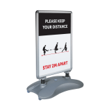 A1 Pavement Sign with 2 x "Ministry of Silly Walks" social distancing posters