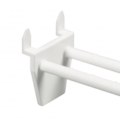 Display hooks spike into corrugated board and other soft materials