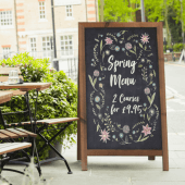 Pavement chalkboard sign ideal for cafes, pubs and restaurants