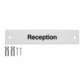 Reception sign supplied with standoff mount fixing screws
