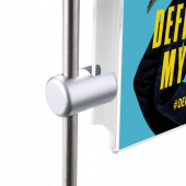 Single Sided Grip for holding posters on rod displays