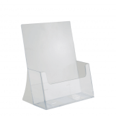 A4 leaflet holder made from clear styrene