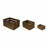 Wooden crates without chalkboards