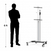 The wheeled digital sign stand is 172cm maximum height