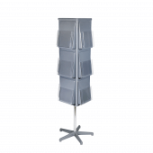 Rotating leaflet display stand with four sides