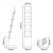 Collapsible Brochure Stand dimensions