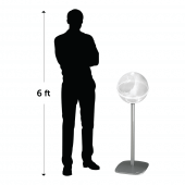 Clear plastic display sphere size comparison