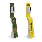 Freestanding hand sanitizer stations with robust steel frames