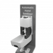 Automatic hand sanitizer dispenser supplied with keys to unlock