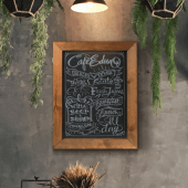 This wood chalkboard frame is great for restaurant menus