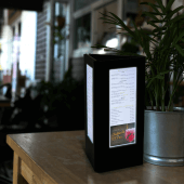 Three Sided LED Backlit Menu Holder is ideal for restaurant tables