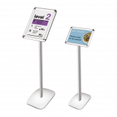 Silver freestanding snap frame stand
