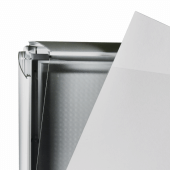 Freestanding snap frames are supplied with a protective cover
