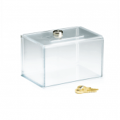 Small clear suggestion box with lock (no header)