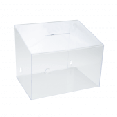 Acrylic suggestion box with no lock or header