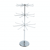 Small rotating display stand with three independently spinning tiers