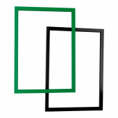 Square showcard frame for poster display in black and green