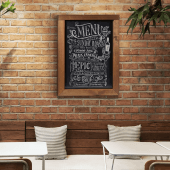 The framed blackboard is ideal for restaurants
