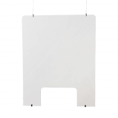 Hanging sneeze guard for retail and hospitality