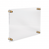 Clear Acrylic Business Plaque with gold standoffs