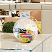 Clear Display Sphere Counter Standing