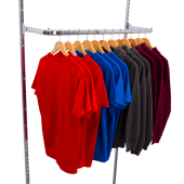Use this twin slot clothes rail for neat retail displays
