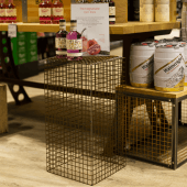 Use wire plinths to bring more attention to key retail items