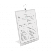 Wooden Menu Holder with Clip - white pearl finish