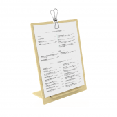 Wooden Menu Holder with Clip - light natural wood finish