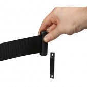 Wall mounted flexible barrier belt