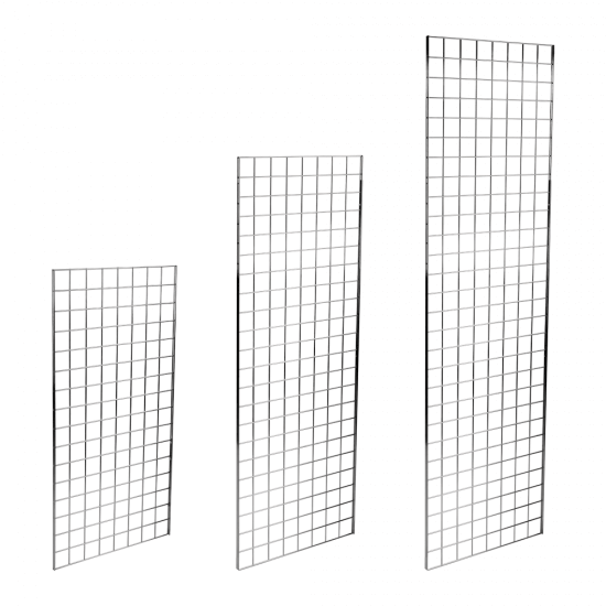 GRID WALL MESH CHROME RETAIL SHOP DISPLAY PANEL ACCESSORY HOOK ARMS CLEARANCE 