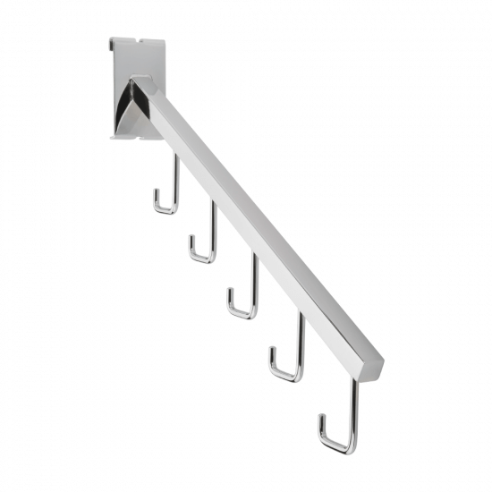 ANGLED 5 J HOOK DISPLAY ARM FOR GRIDWALL MESH/ ACCESSORY CLOTHES HANGING 