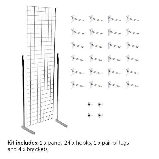 25 x 4" SINGLE DISPLAY HOOK/ PRONG/ ARM ACCESSORY FOR RETAIL SHOP GRIDWALL MESH 